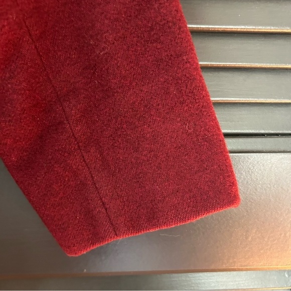 100% Cashmere Vintage Nordstrom Gallery Red Burgundy Blazer Jacket, Size 8 - Picture 9 of 12